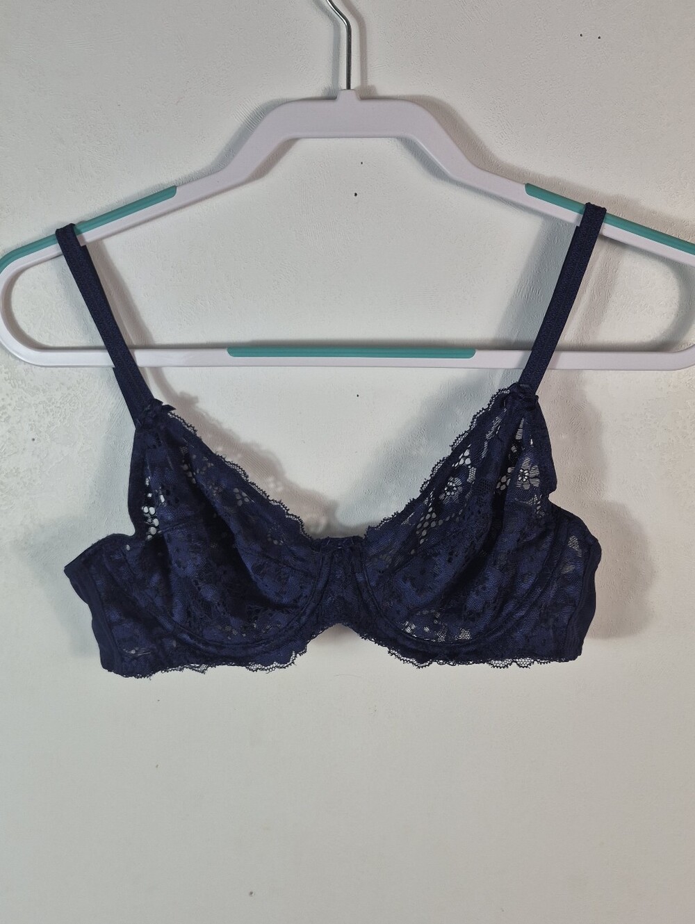 Adored By Adore Me Navy Blue Lace Bra 38B